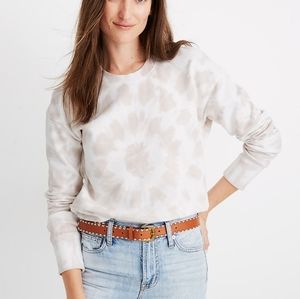 Madewell Beige Tie-Dye Crewneck Sweatshirt